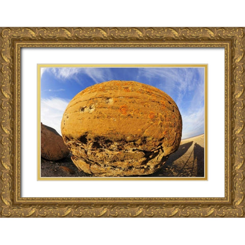 Canada, Red Rock Coulee Sandstone concretion Gold Ornate Wood Framed Art Print with Double Matting by Grandmaison, Mike