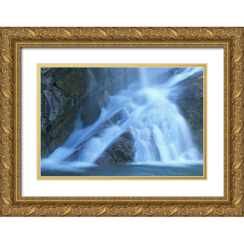 Canada, Alberta, Waterton Lakes NP Cameron Falls Gold Ornate Wood Framed Art Print with Double Matting by Grandmaison, Mike