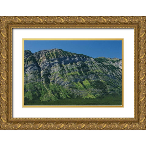 Canada, Kananaskis Limestone layers on mountain Gold Ornate Wood Framed Art Print with Double Matting by Grandmaison, Mike