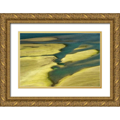 Canada, Alberta, Abstract of Kananaksis River Gold Ornate Wood Framed Art Print with Double Matting by Grandmaison, Mike