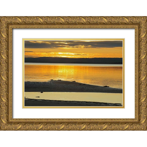 Canada, Alberta Sand bars in Lesser Slave Lake Gold Ornate Wood Framed Art Print with Double Matting by Grandmaison, Mike