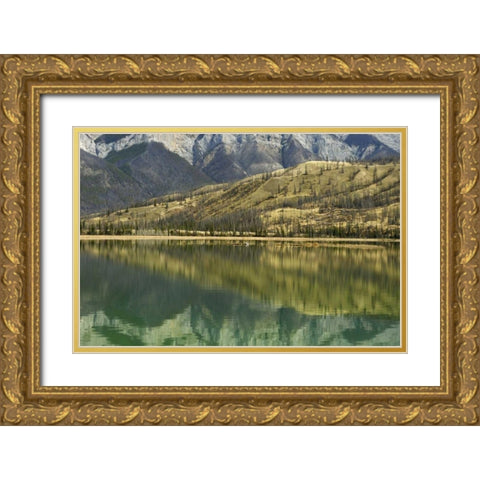 Canada, Jasper NP Reflection on Talbot Lake Gold Ornate Wood Framed Art Print with Double Matting by Grandmaison, Mike