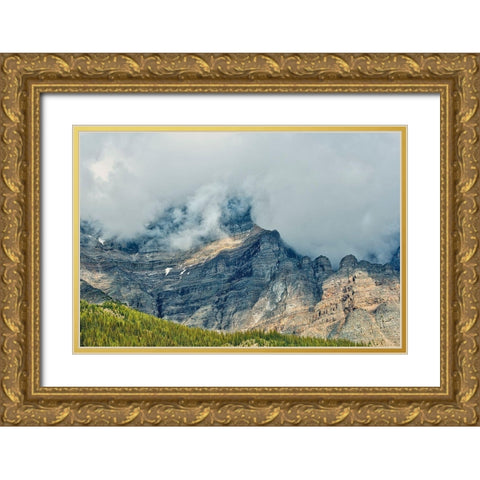 Canada-Alberta-Banff National Park Sunrise landscape with Mt Temple Gold Ornate Wood Framed Art Print with Double Matting by Jaynes Gallery