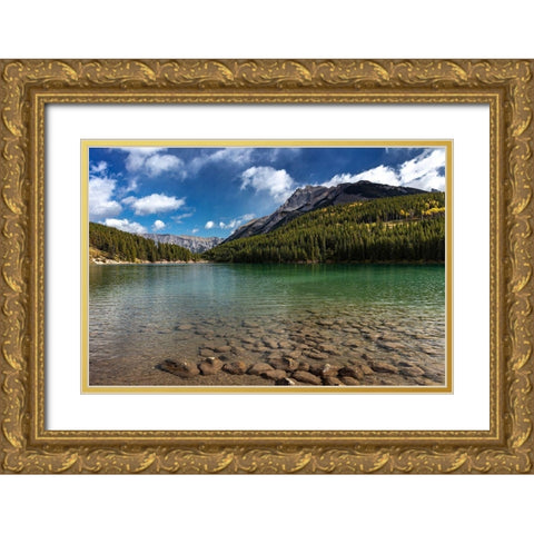 Two Jack Lake in Banff National Park-Canada Gold Ornate Wood Framed Art Print with Double Matting by Haney, Chuck