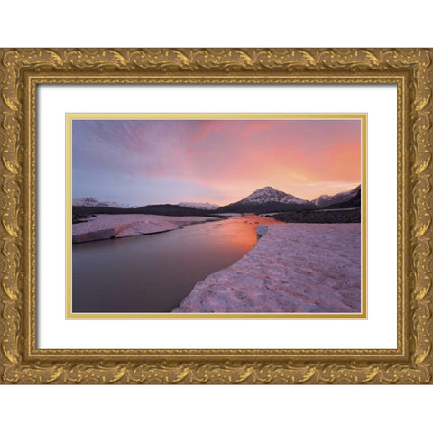 Canada, BC, View of Alsek River at sunset Gold Ornate Wood Framed Art Print with Double Matting by Paulson, Don