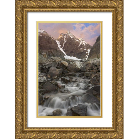 Canada, Yoho NP Small rapids and Cathedral Mt Gold Ornate Wood Framed Art Print with Double Matting by Paulson, Don