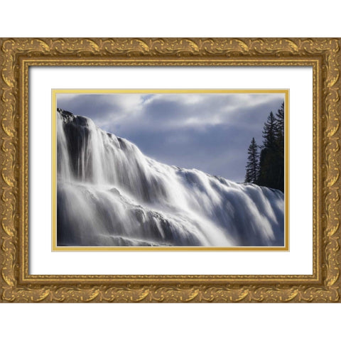 Canada, BC, Wells Gray PP Dawson Falls Gold Ornate Wood Framed Art Print with Double Matting by Paulson, Don