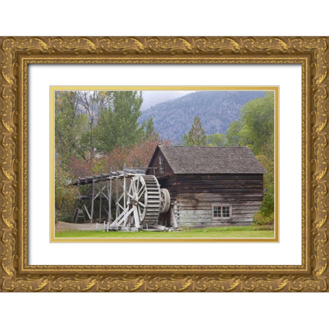 Canada, BC, Keremeos Historic grist mill Gold Ornate Wood Framed Art Print with Double Matting by Paulson, Don