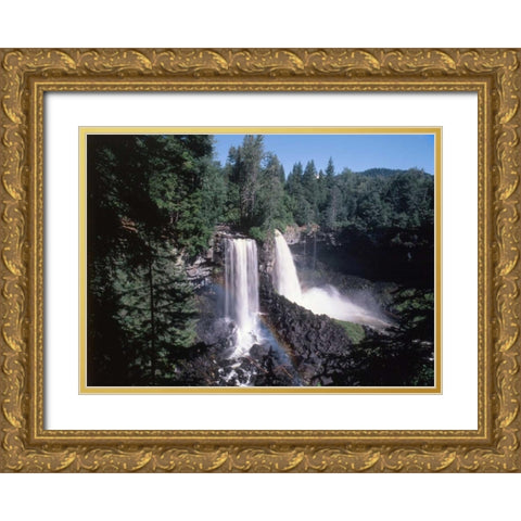 Canada, BC, Canim Falls at Wells Gray PP Gold Ornate Wood Framed Art Print with Double Matting by Grandmaison, Mike