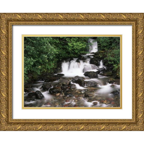 Canada, BC, Prince Rupert, waterfall Gold Ornate Wood Framed Art Print with Double Matting by Grandmaison, Mike
