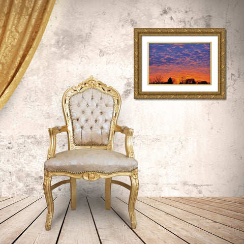 Canada, Manitoba, Winnipeg Clouds at sunset Gold Ornate Wood Framed Art Print with Double Matting by Grandmaison, Mike