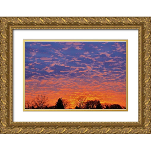 Canada, Manitoba, Winnipeg Clouds at sunset Gold Ornate Wood Framed Art Print with Double Matting by Grandmaison, Mike