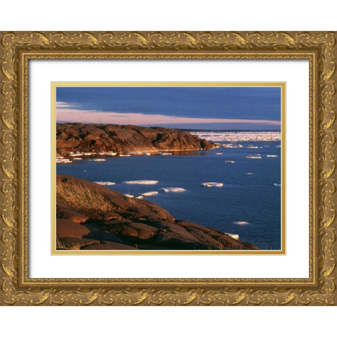 Canada, Churchill, ice floe in Hudson Bay Gold Ornate Wood Framed Art Print with Double Matting by Grandmaison, Mike