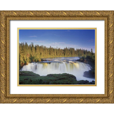 Canada, Manitoba, Pisew Falls Gold Ornate Wood Framed Art Print with Double Matting by Grandmaison, Mike