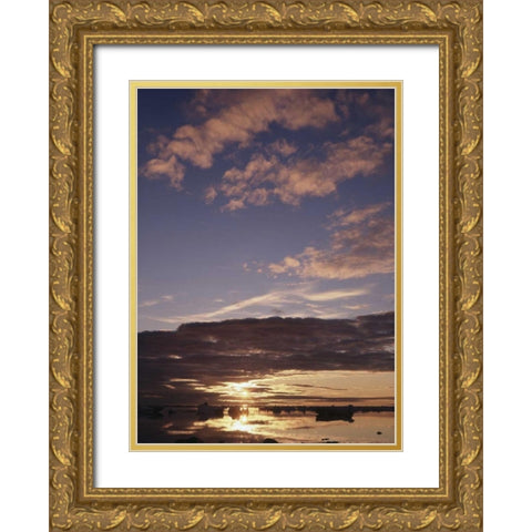Canada, Churchill, Sunset view at Hudson Bay Gold Ornate Wood Framed Art Print with Double Matting by Grandmaison, Mike