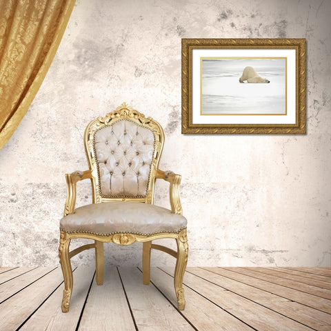 Canada, Churchill Polar bear scratching itself Gold Ornate Wood Framed Art Print with Double Matting by Grandmaison, Mike