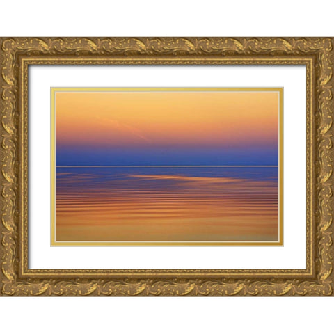 Canada, Matlock Lake Winnipeg after a sunset Gold Ornate Wood Framed Art Print with Double Matting by Grandmaison, Mike