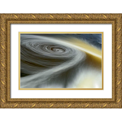 Canada, Manitoba Swirls of the Whiteshell River Gold Ornate Wood Framed Art Print with Double Matting by Grandmaison, Mike