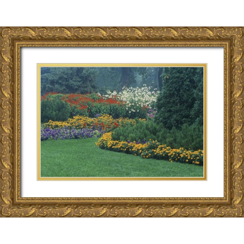 Canada, Manitoba, Winnipeg Garden in light fog Gold Ornate Wood Framed Art Print with Double Matting by Grandmaison, Mike