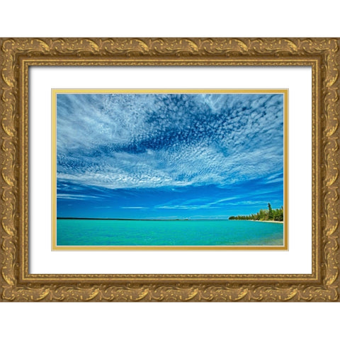 Canada-Manitoba-Little Limestone Lake Clouds over lake Gold Ornate Wood Framed Art Print with Double Matting by Jaynes Gallery
