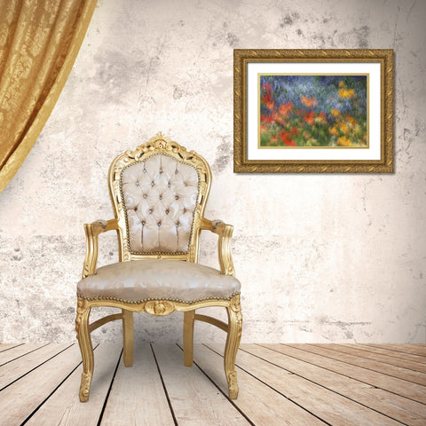 Canada Abstract blur of garden colors Gold Ornate Wood Framed Art Print with Double Matting by Anon, Ellen