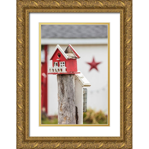 Canada-New Brunswick-Kennebecasis River Valley-Smiths Creek-birdhouses Gold Ornate Wood Framed Art Print with Double Matting by Bibikow, Walter