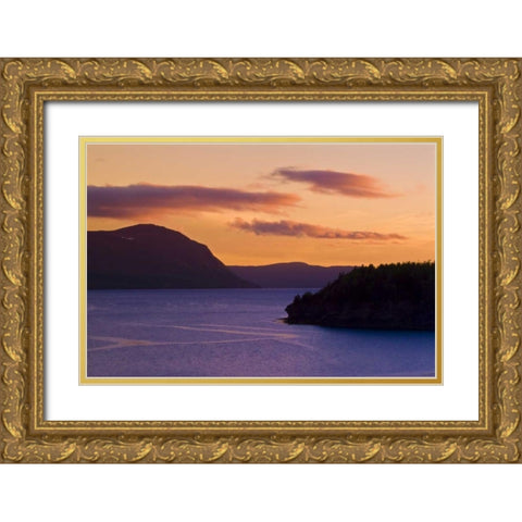 Canada, Newfoundland Humber River at dusk Gold Ornate Wood Framed Art Print with Double Matting by Grandmaison, Mike