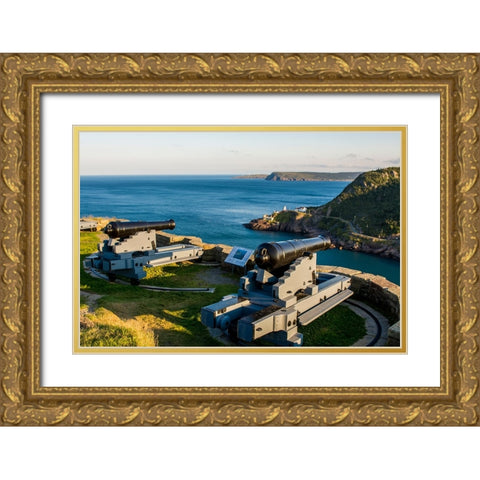 Queens Battery-Cabot Tower-Signal Hill National Historic Site-St Johns-Newfoundland-Canada Gold Ornate Wood Framed Art Print with Double Matting by DeFreitas, Michael