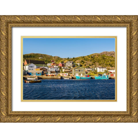 Fishing village of Petty Harbor-Newfoundland-Canada Gold Ornate Wood Framed Art Print with Double Matting by DeFreitas, Michael