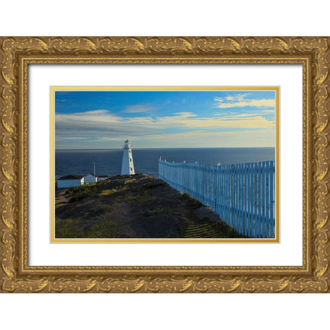 Canada-Newfoundland-Cape Spear Lighthouse Gold Ornate Wood Framed Art Print with Double Matting by Wall, Patrick J.