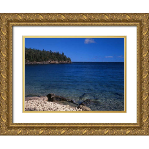 Canada, Ontario, lake Huron in Bruce Peninsula NP Gold Ornate Wood Framed Art Print with Double Matting by Grandmaison, Mike
