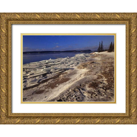 Canada, Ontario, Rossport, Lake Superior Gold Ornate Wood Framed Art Print with Double Matting by Grandmaison, Mike