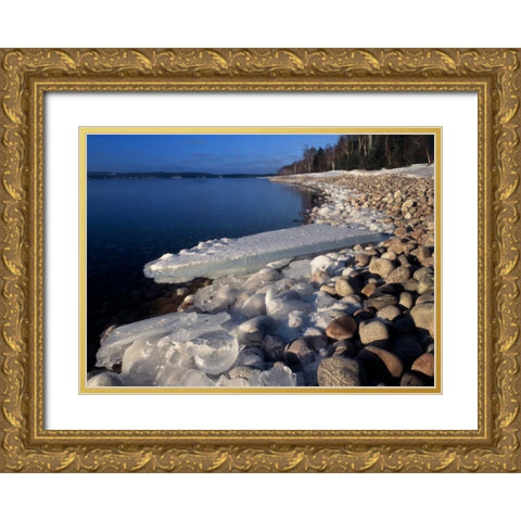 Canada, Ontario, Rossport, Lake Superior Gold Ornate Wood Framed Art Print with Double Matting by Grandmaison, Mike
