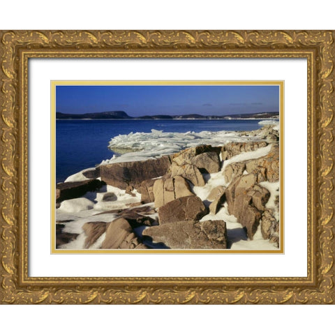 Canada, Ontario, Rossport, Lake Superior Gold Ornate Wood Framed Art Print with Double Matting by Grandmaison, Mike