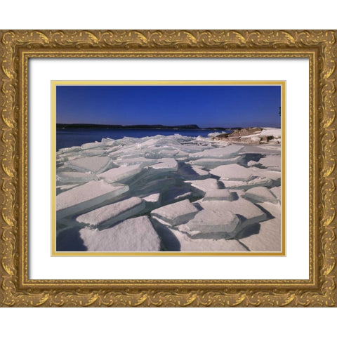 Canada, Ontario, Rossport, Lake Superior Gold Ornate Wood Framed Art Print with Double Matting by Grandmaison, Mike