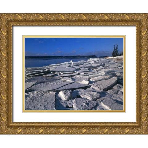 Canada, Ontario, Rossport, Lake Superior Gold Ornate Wood Framed Art Print with Double Matting by Grandmaison, Mike