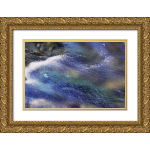 Canada, Manitoulin Island, Bridal Veil Falls Gold Ornate Wood Framed Art Print with Double Matting by Grandmaison, Mike