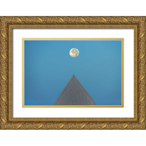 Canada, Ontario Full moon at Brock University Gold Ornate Wood Framed Art Print with Double Matting by Grandmaison, Mike