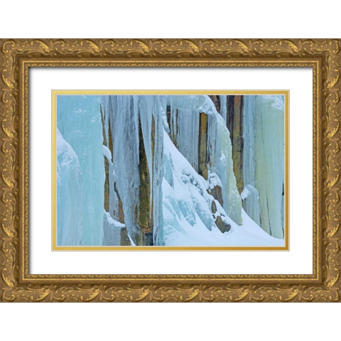 Canada, Baysville Ice from frozen waterfall Gold Ornate Wood Framed Art Print with Double Matting by Grandmaison, Mike