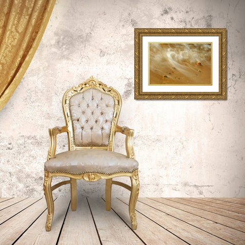 Canada, Ontario Waves crashing against pebbles Gold Ornate Wood Framed Art Print with Double Matting by Grandmaison, Mike