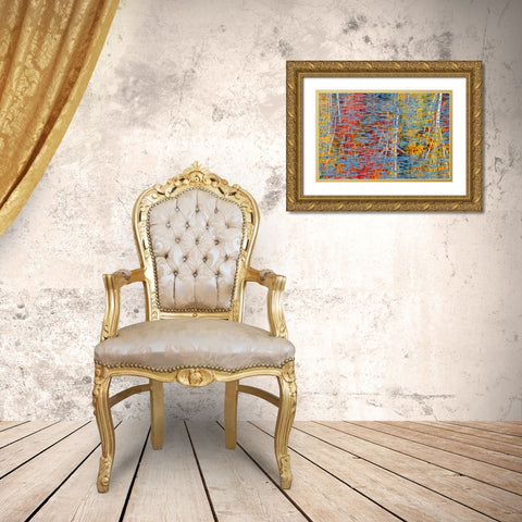 Canada, Ontario, Minden Autumn reflects in pond Gold Ornate Wood Framed Art Print with Double Matting by Grandmaison, Mike
