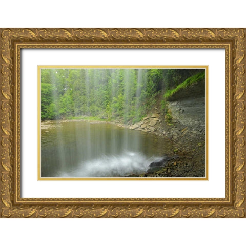 Canada, Kagawong River at Bridal Veil Falls Gold Ornate Wood Framed Art Print with Double Matting by Grandmaison, Mike