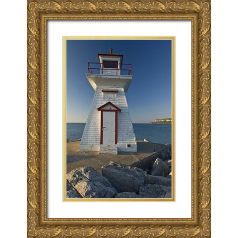 Canada, Lions Head Lighthouse on Georgian Bay Gold Ornate Wood Framed Art Print with Double Matting by Grandmaison, Mike