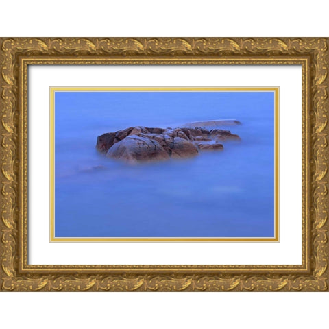 Canada, Killarney PP Waves and shoreline rocks Gold Ornate Wood Framed Art Print with Double Matting by Grandmaison, Mike