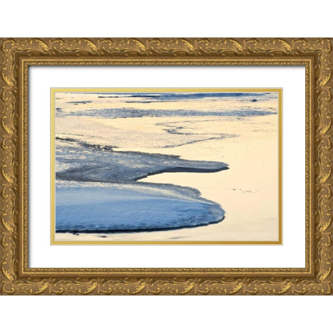 Canada, Ontario Ice patterns on Hope Bay Gold Ornate Wood Framed Art Print with Double Matting by Grandmaison, Mike