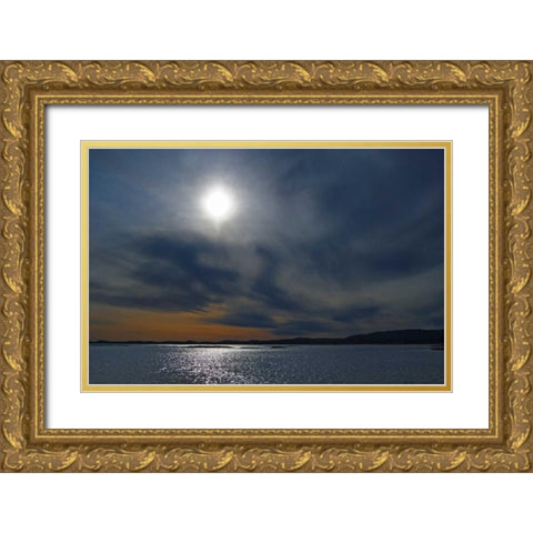 Canada, Ontario Storm front on Georgian Bay Gold Ornate Wood Framed Art Print with Double Matting by Grandmaison, Mike