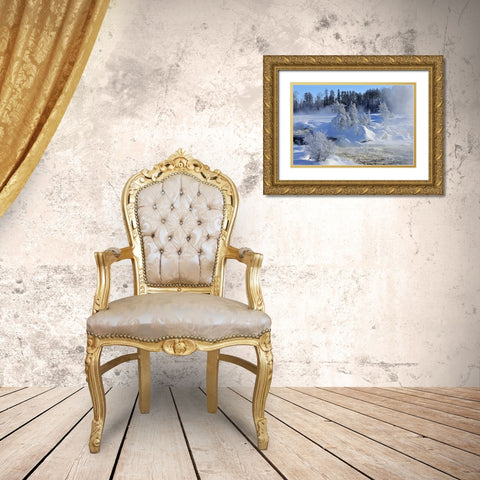 Canada, Ontario, Vermillion Bay Wabigoon River Gold Ornate Wood Framed Art Print with Double Matting by Grandmaison, Mike
