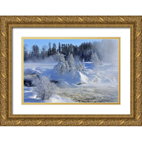 Canada, Ontario, Vermillion Bay Wabigoon River Gold Ornate Wood Framed Art Print with Double Matting by Grandmaison, Mike