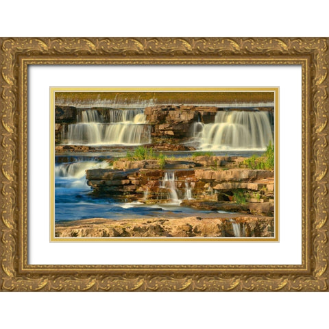 Canada-Ontario-Carleton Place Mississippi River waterfalls Gold Ornate Wood Framed Art Print with Double Matting by Jaynes Gallery