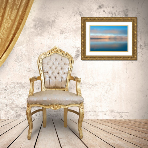 Canada-Ontario-Rossport Fog on Lake Superior at sunrise Gold Ornate Wood Framed Art Print with Double Matting by Jaynes Gallery